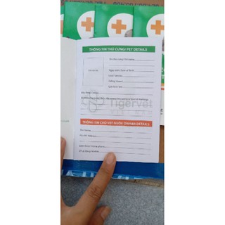 Sổ theo dõi sức khỏe chó mèo