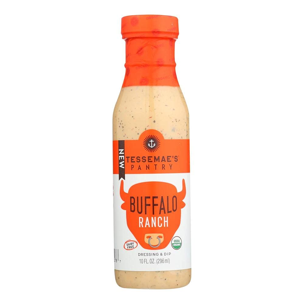 SỐT CHẤM - SỐT SALAD HŨU CƠ TESSEMAE'S Organic Buffalo Ranch, Dairy Free, 296ml (10oz)