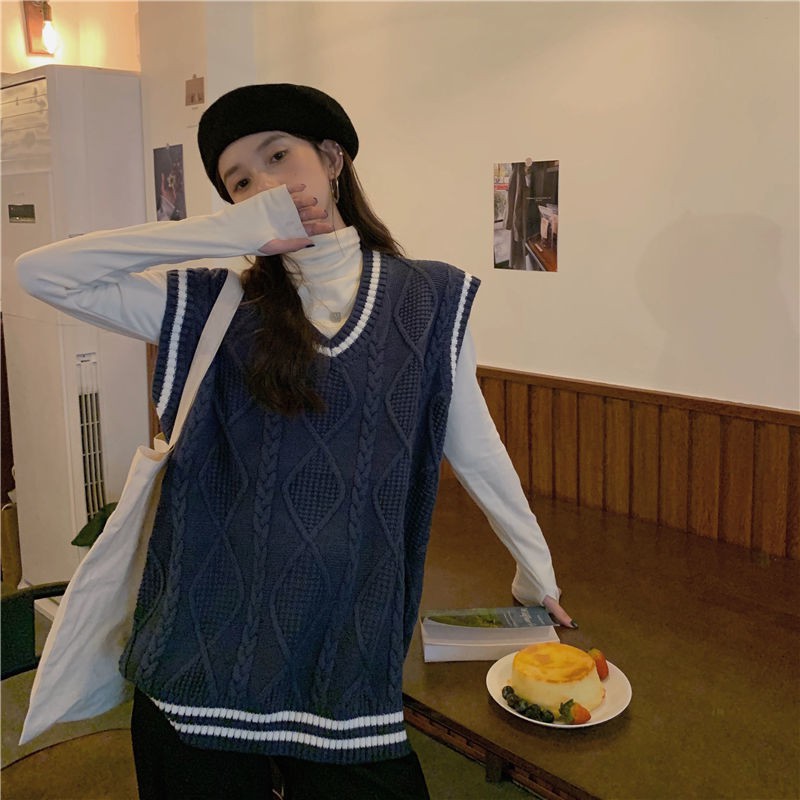 Áo Len Không Tay Cổ Chữ V Phong Cách Hàn Quốc Cho Nữ | BigBuy360 - bigbuy360.vn