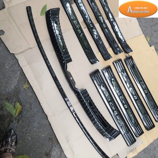 Bộ ốp bậc trong, bậc ngoài, chống trầy cốp trong, cốp ngoài vân CACBON xe MAZDA CX8 - hàng cao cấp