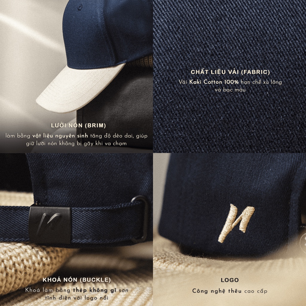Nón Bóng Chày Lưỡi Trai Màu Đen Phối Be Reckless Signature Ballcap Vải Kaki Cotton