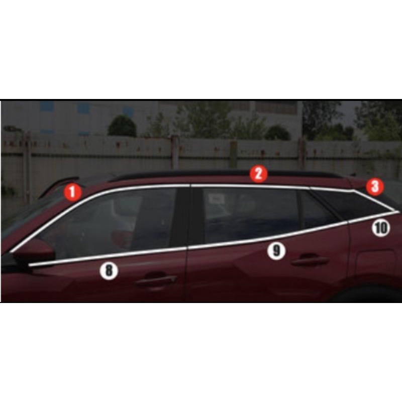 Nẹp viền kính dưới Peugeot 2008 crom