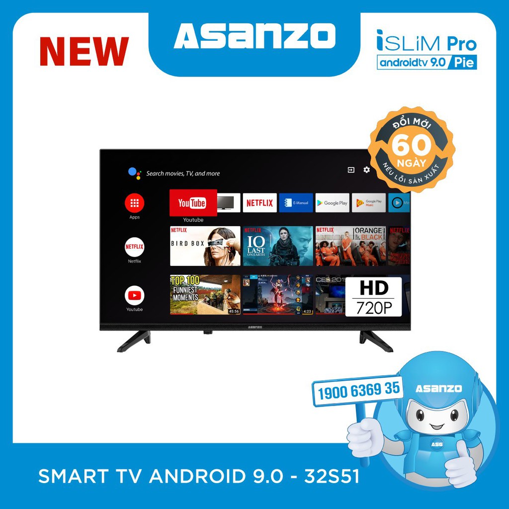 Smart TV iSLIM PRO 32”- 32S51 (Android 9.0 Pie – 2020)