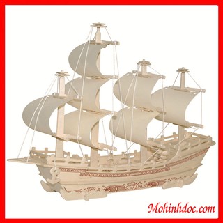 Đồ chơi lắp ráp gỗ 3D Mô hình Thuyền Thương Gia Merchant Ship