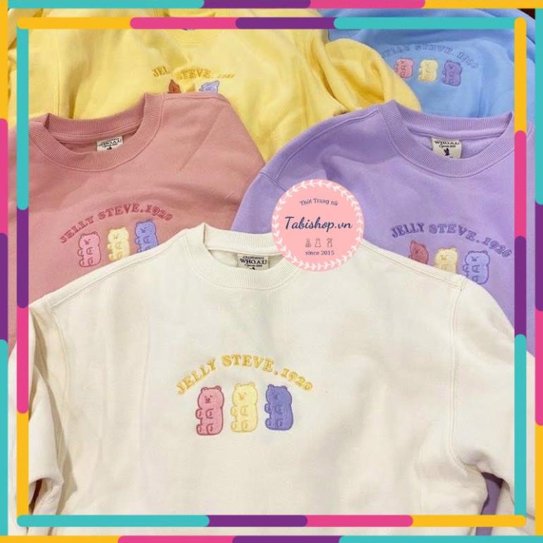 [BÃO KHỦNG] Áo sweater nữ cổ tròn hình gấu Tabishop áo hoodie nỉ form rộng  phong cách ulzzang Hàn Q