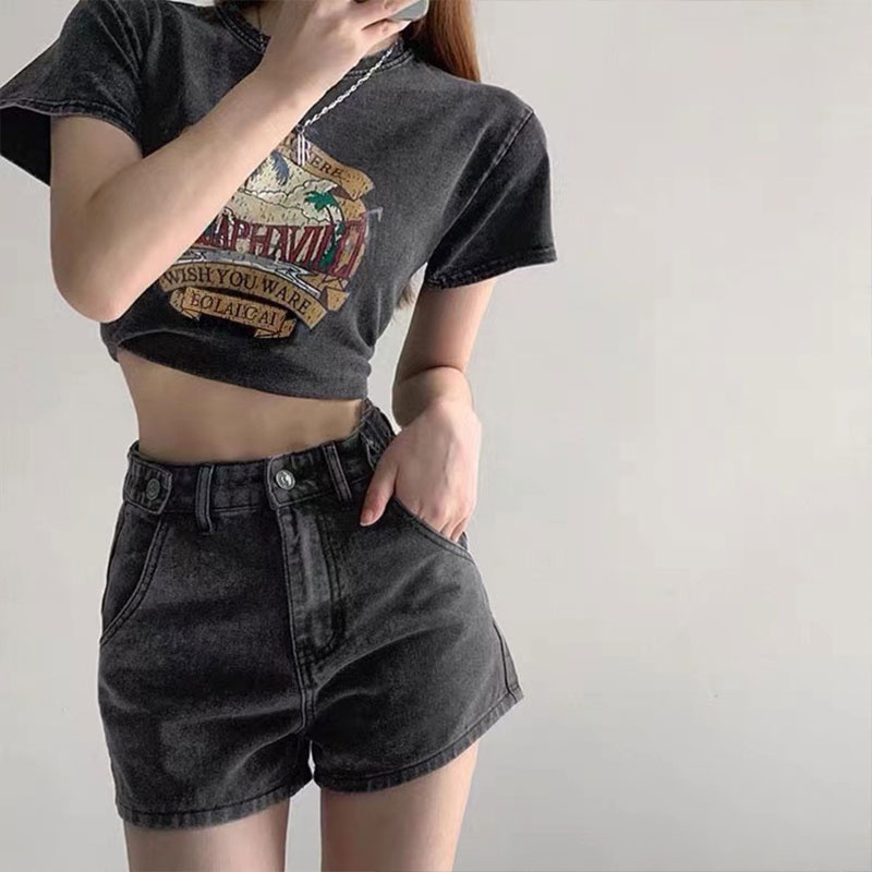 Áo thun YEYA dáng rộng thiết kế đơn giản thời trang theo phong cách retro cho nữ