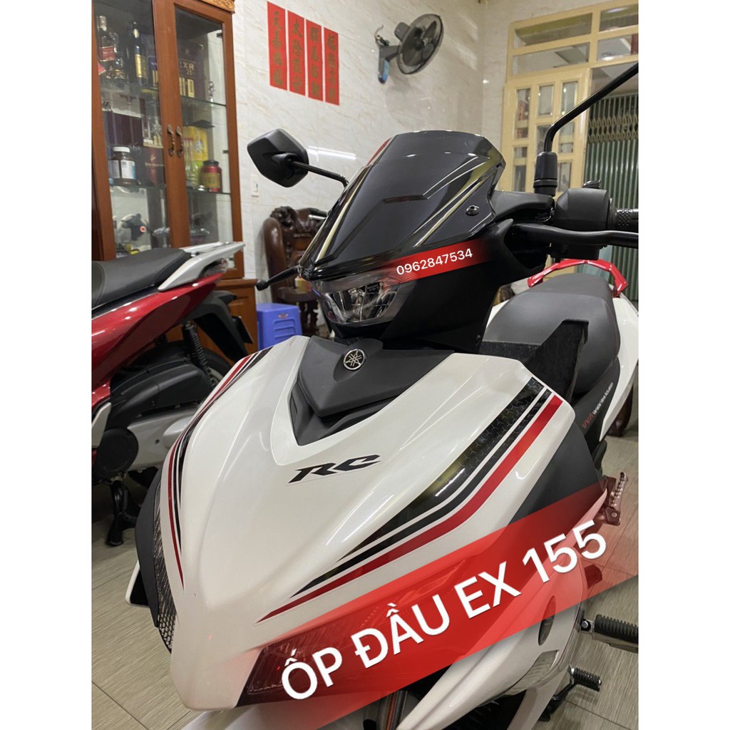 Ốp đầu  cho exciter 155vva - mão ex 155 - chắn gió ex155 màu đen bóng mẩu V1 - dochoixemay