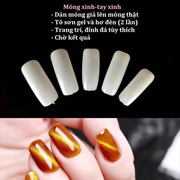 Móng up  nail  Hàn Quốc (bịch 500 cái), móng tay giả đầu vuông, chuyên dụng nail salon