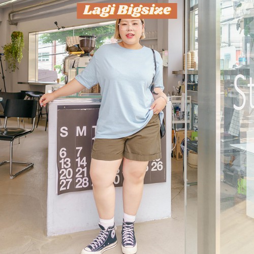 Áo phông, áo thun nữ form rộng tay lỡ trơn unisex BIGSIZE từ 50KG đến 90KG - LAGI BÉO