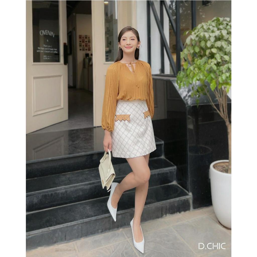 Chân váy chữ A thêu quả trám D.CHIC MS: 381724