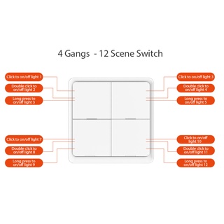  Tuya Smart ZigBee Wireless Free Sticker 4-way Panel Scene Button Switch INTRO