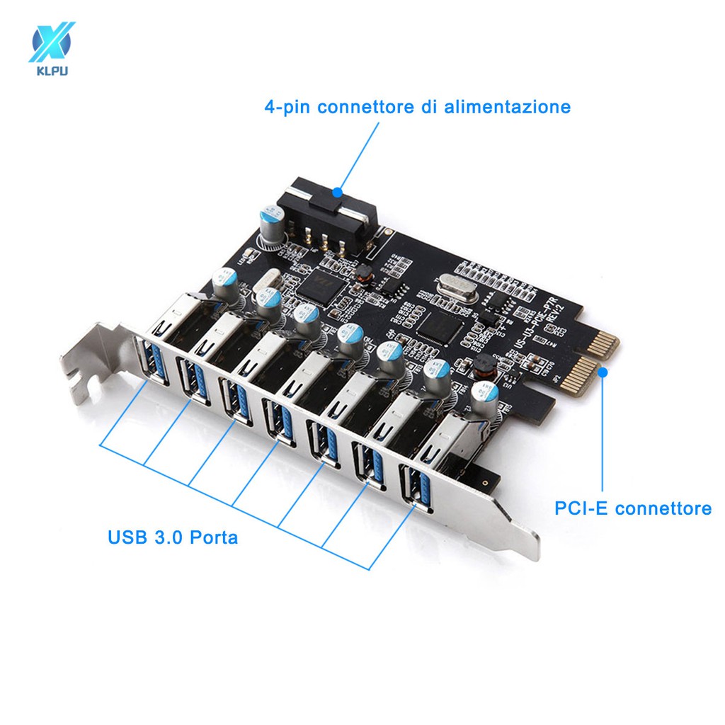 COD# 7 Ports Superspeed PCI-E To USB 3.0 Expansion Card PCI Express Internal #VN | BigBuy360 - bigbuy360.vn