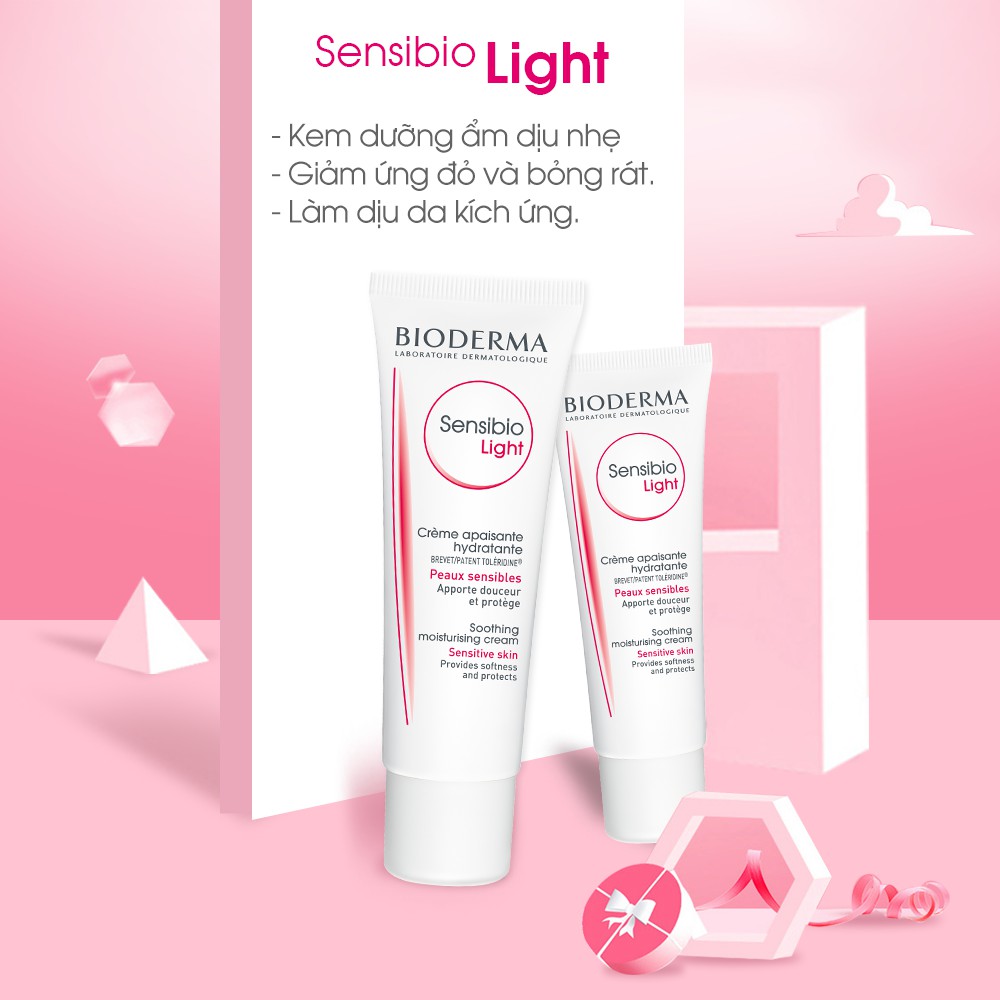 Kem dưỡng ẩm Bioderma Sensibio Light 40ml TẶNG mặt nạ Sexylook (Nhập khẩu)