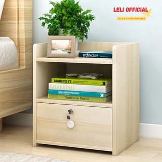 Tủ Đầu Giường [Có Khóa] an toàn, tap đầu giường , kệ đầu giường 2 Ngăn, Tủ gỗ đầu giường chắc chắn- Leli Official