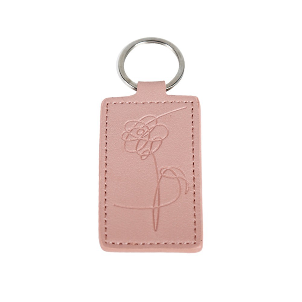 Móc khóa balo bằng da PU màu hồng BTS bt21