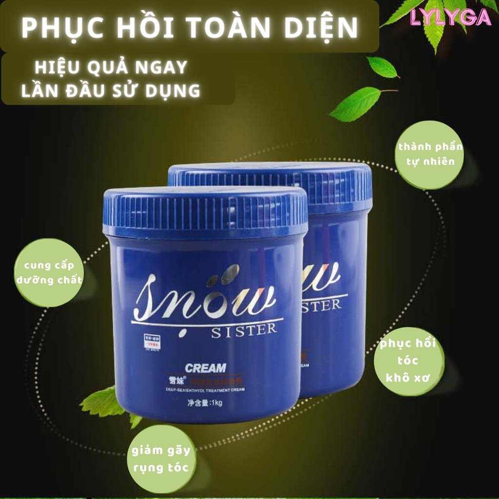 Kem hấp tóc ủ tóc Snow 1000ML sister loại 1 đặc như sáp - Xả tóc giúp tóc siêu mềm mượt, thơm lâu