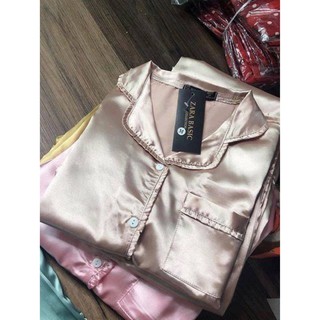Bộ Pijama Lụa Áo Cộc - Quần Lửng
