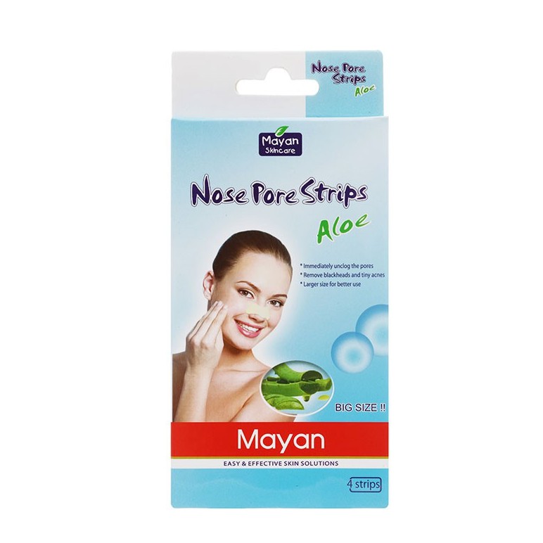 Lột Mụn Cám Mayan Lô Hội 4 Miếng Nose Pore Strips Aloe 4 Strips