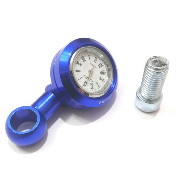 Đồng Hồ Nhỏ gắn Chân Kính xe Máy, chạy bằng Pin, Nhiều Màu lựa chọn - Kèm Ốc lắp chân Gương Như Hình 100%