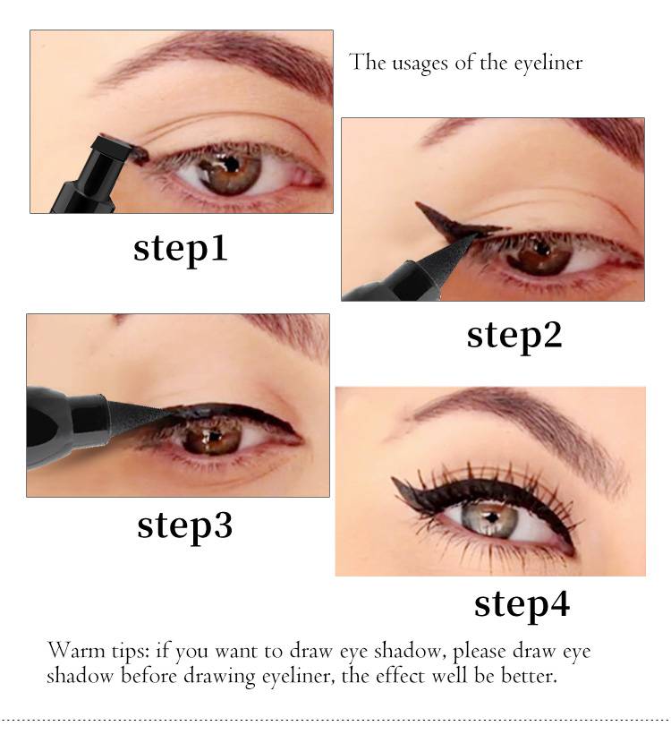 [Ready Stock] 1pc 2in1 Black Easy Eyeliner Wing Seal Stamp Pencil Quick Dry Waterproof Makeup (ifan) | BigBuy360 - bigbuy360.vn