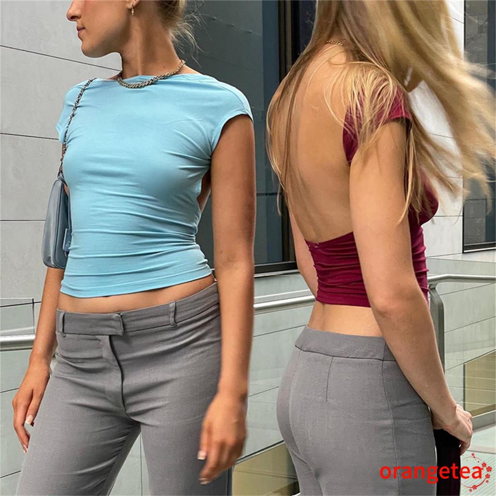 Áo Crop Top Nữ Màu Trơn Thời Trang