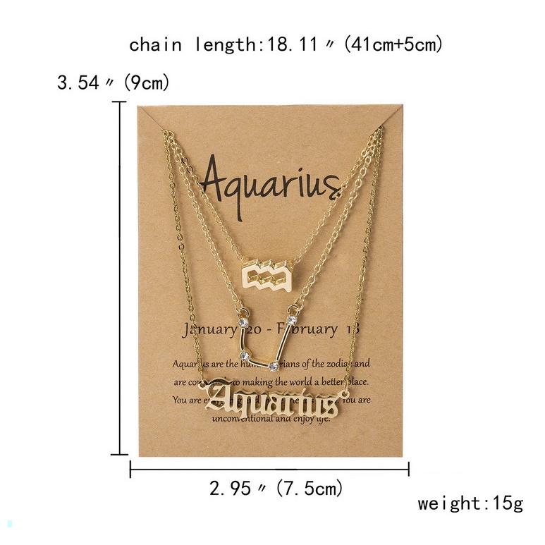 Set 3 vòng cổ phối mặt hình 12 cung hoàng đạo thời trang