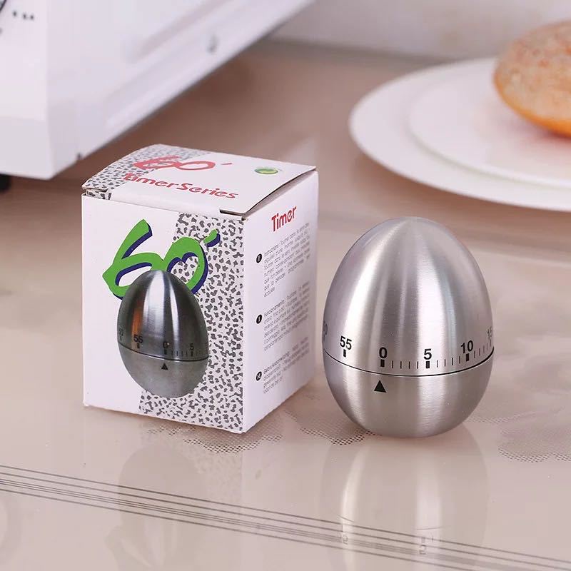 Đồng hồ hẹn giờ làm bài tập, nấu ăn hình quả trứng chất liệu inox