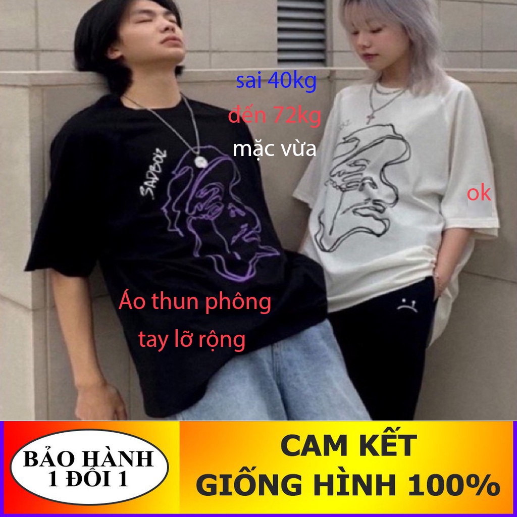 Áo thun phông Full size PINK tay lỡ form rộng SAD.BOIZ STORY Unisex, Áo phông nam nữ tay lỡ giáng gộng hót 2022