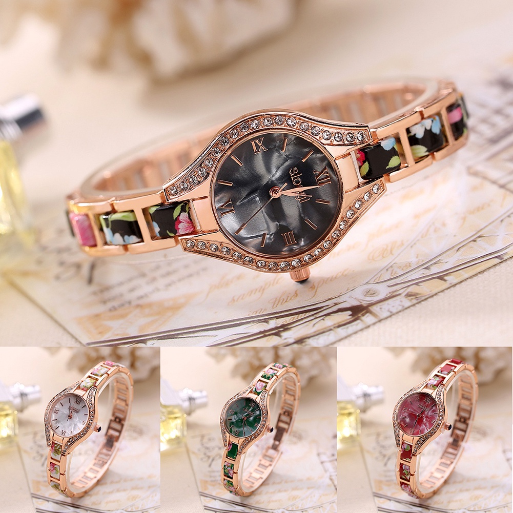 MACmk Rhinestone Slim Band Women Lady Elegant Bracelet Wrist Watch Charming Gift