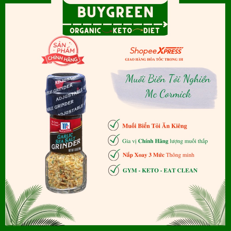( siêu ngon - ăn là ghiền ) Muối biển Tỏi nghiền Ăn Kiêng Garlic sea salt cao cấp