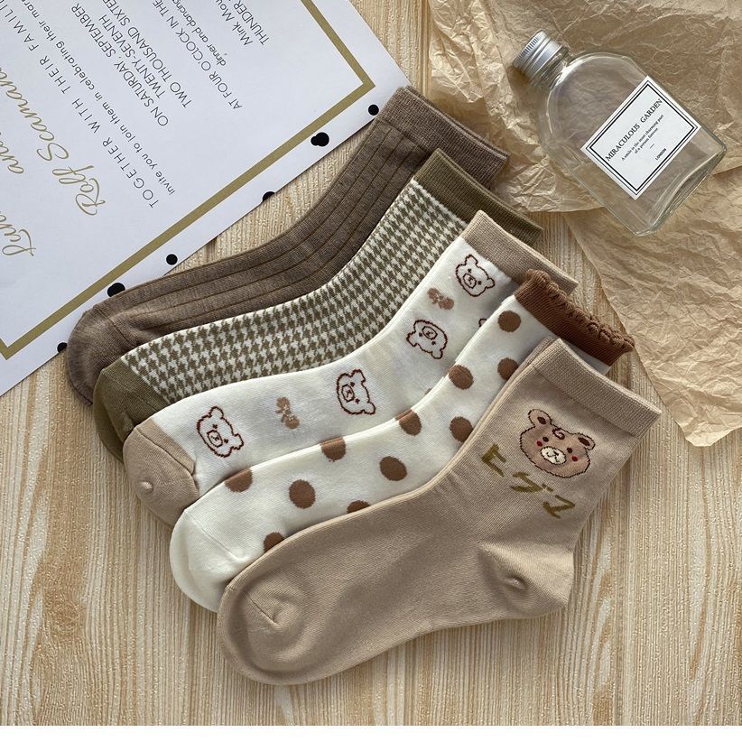 Vớ tất gấu nâu nổi cổ cao