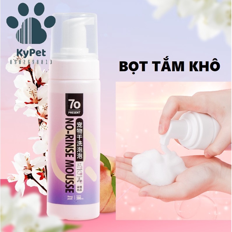 Bọt tắm khô dưỡng lông cho thú cưng 200ml Kypet