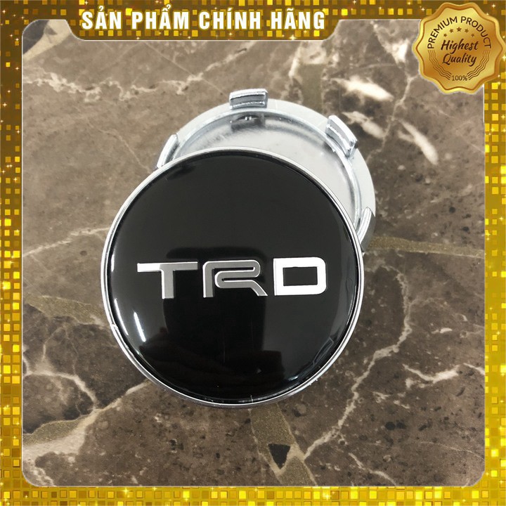 Logo chụp mâm, ốp lazang bánh xe ô tô Toyota Fortuner TRD đường kính 60mm AD