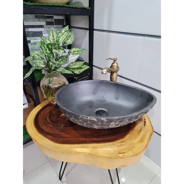 Chậu sứ mỹ thuật/chậu rửa mặt cổ điển/lavabo mỹ thuật EV-CĐ37