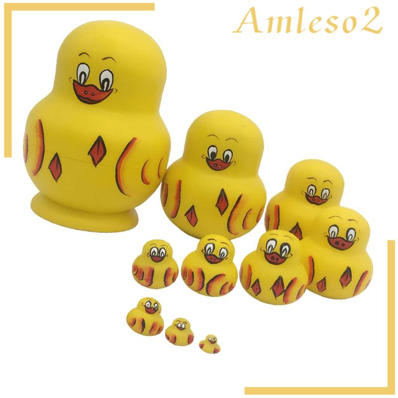 Bộ 10 Búp Bê Nga Matryoshka Bằng Gỗ