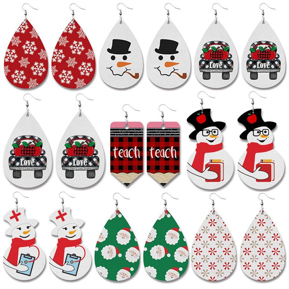 Khuyên Tai Nhẹ Hình Ông Già Noel / Người Tuyết Hoạt Hình Sáng Tạo Thời Trang Cho Nữ