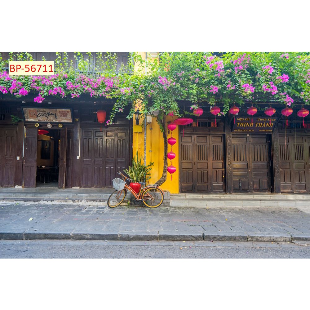 Tranh dán tường Đà Nẵng Hội An 3D Chất liệu lụa 3D, xé không rách, lau chùi thoải mái, hình ảnh siêu sắc nét, không nhòa