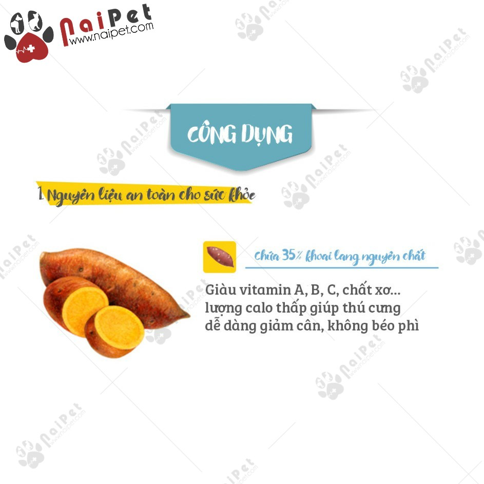 Thức Ăn Dinh Dưỡng Xúc Xích Chay Collagen Bow Wow Gói 70g