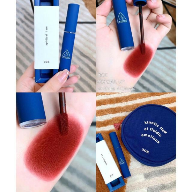 |HÀNG HOT|Son Kem Lì 3CE, Vỏ Xanh Velvet Lip Tint Speak Up, Mẫu Son Kem 3CE Màu Đỏ Đất Thần Thánh. | BigBuy360 - bigbuy360.vn