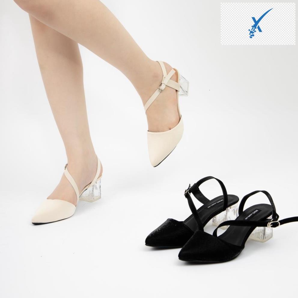 🖐️ Giày Cao Gót MWC Bít Mũi Lụa Satin Gót Thủy Tinh Cao 5cm Trẻ Trung Thanh Lịch NUCG-4164 🖐️