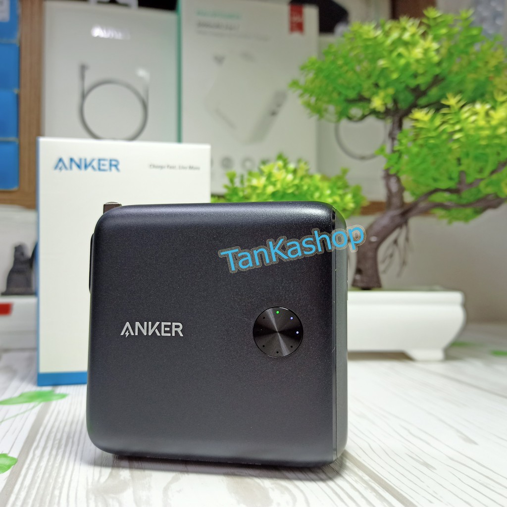 Củ Sạc Kiêm Pin Dự Phòng Anker Fusion 10.000mAh - A1623, Sạc Nhanh PD 20W Cho Iphone, QC 3.0 Cho Androi