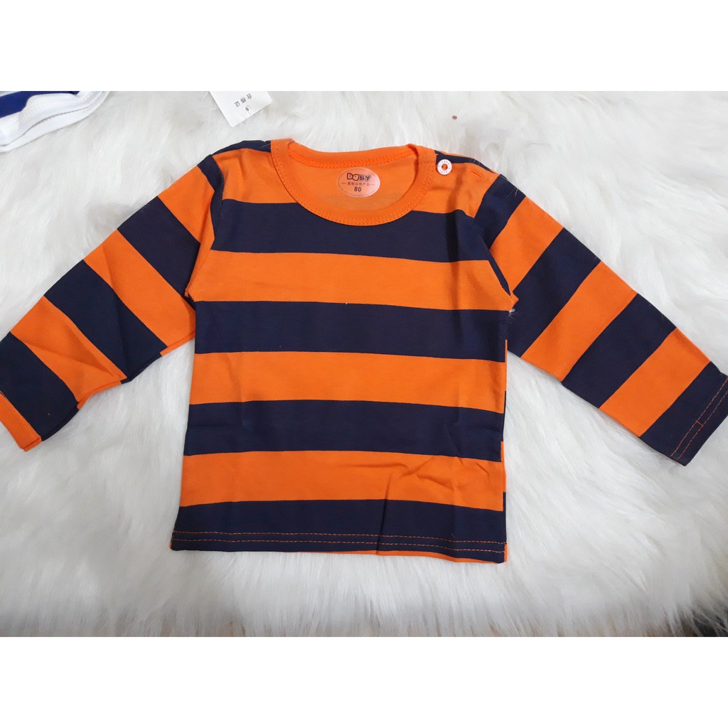 Áo cotton dài tay phối họa tiết đáng yêu hàng Quảng Châu cho bé trai, gái