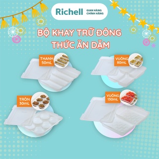 Bộ khay trữ đông thức ăn dặm Richell Nhật Bản có nắp đậy 30-50-80