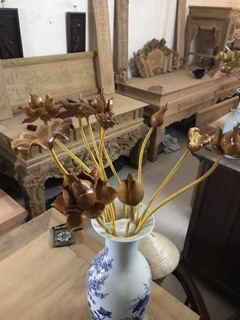 Bộ 11 bông hoa sen gỗ mít