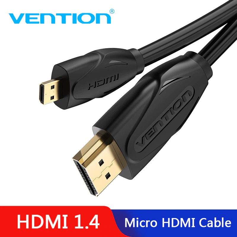 Dây cáp kết nối cổng micro HDMI với HDMI 1.4V mạ vàng kích thước 1/1.5/2m dùng cho TV HD / Camera / máy tính bảng