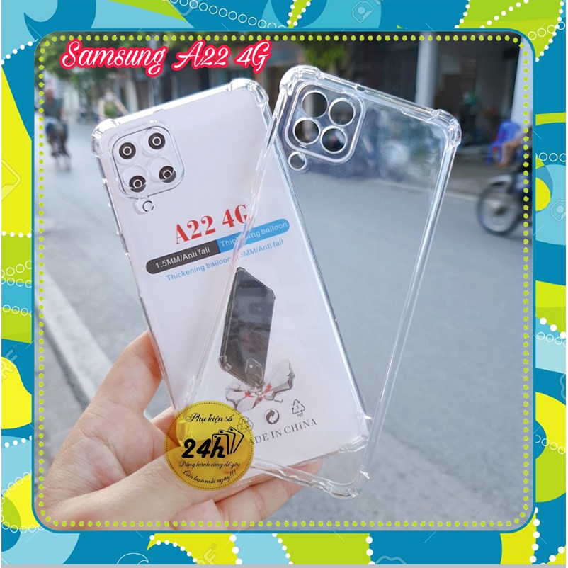 Ốp Lưng Samsung A22 4G / M32 Dẻo Trong Suốt Chống Sốc 4 góc Bảo Vệ Camera A22 A22 4G - phukienso24h