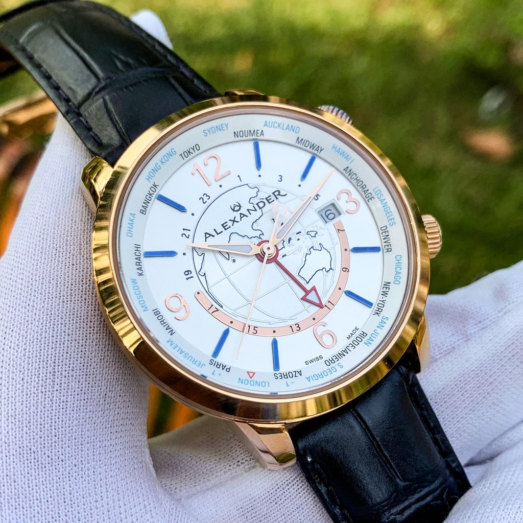 Đồng hồ Nam Alexander Journeyman World-Timer Swiss Made - Quartz [ Chính hãng ]