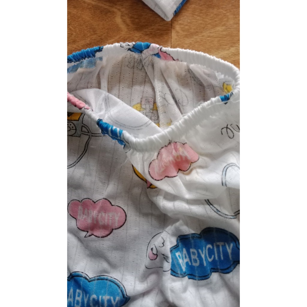 Bộ quần áo cotton CỘC TAY CÀI VAI thoáng mát cho bé (6-8KG) QATE240