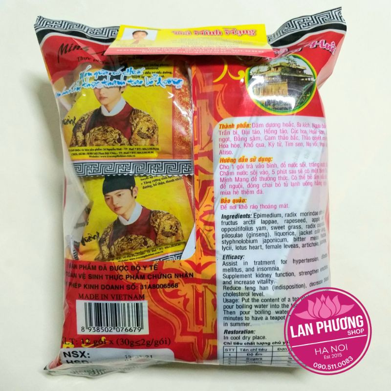 [12 gói trà nhỏ x30g] Trà MINH MẠNG HUẾ