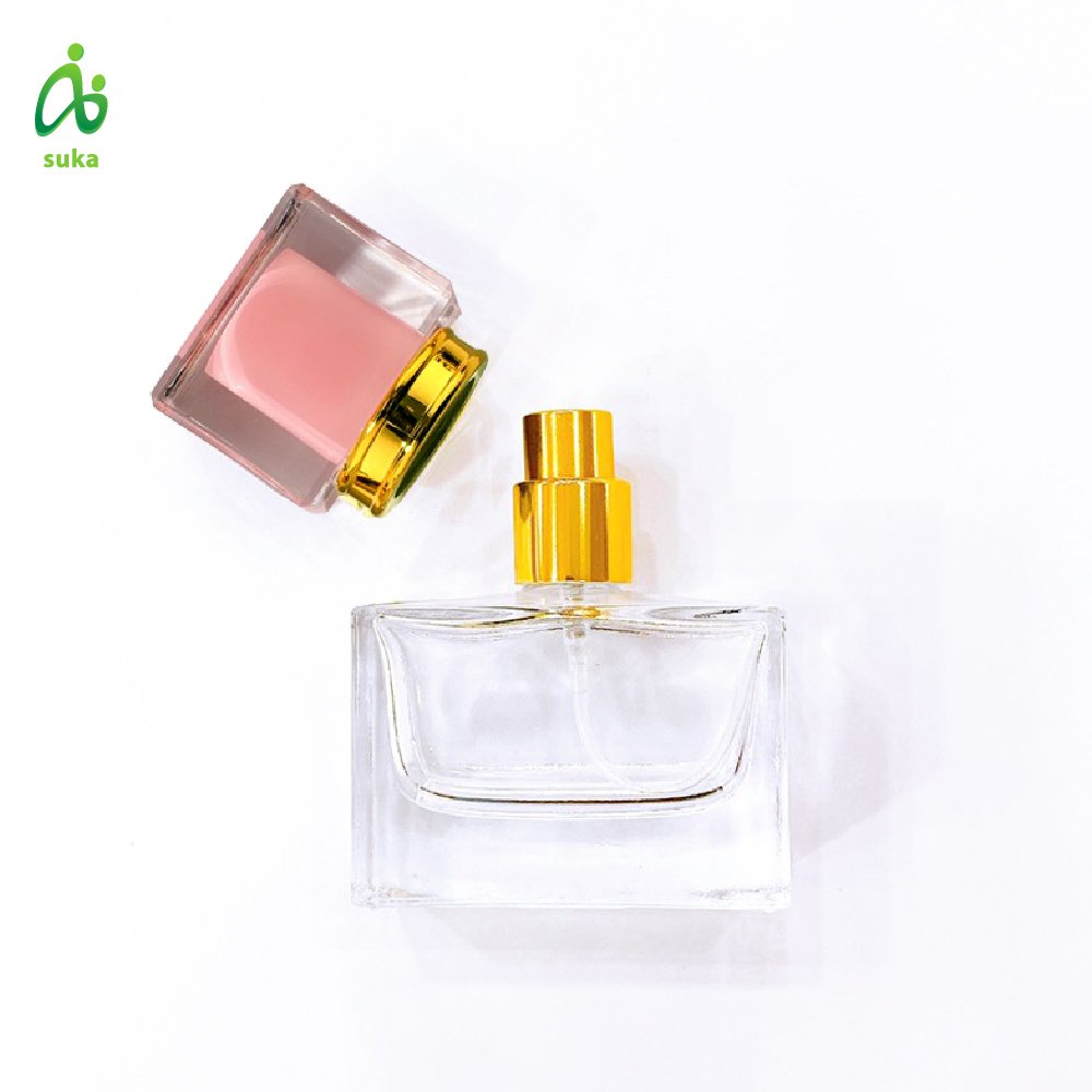 Vỏ lọ chiết, lưu trữ nước hoa thủy tinh dung tích 30ml nắp chữ nhật SK